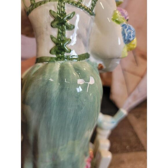 Ceramic gardening Bunny AS IS Easter flower bird - Picture 7 of 13